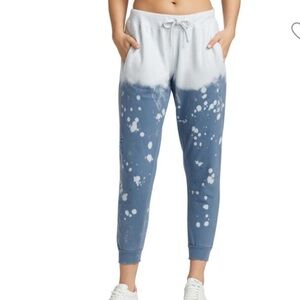 LA DETRESSE Acid Drop Vinca Acid Wash Distressed Sweatpants Blue Small S NWT